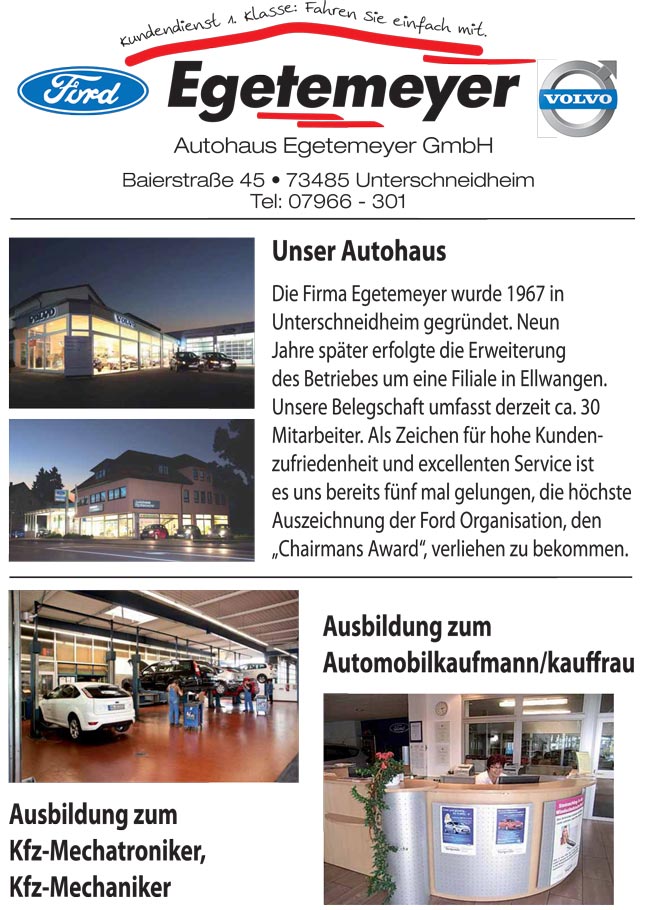 Ford bei Autohaus Egetemeyer GmbH in Unterschneidheim